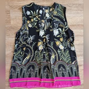 Rose & Olive Sleeveless Floral Top Womens Size S